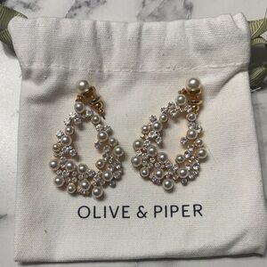 Olive & Piper Gold and Silver Pearl Cluster Earrings
